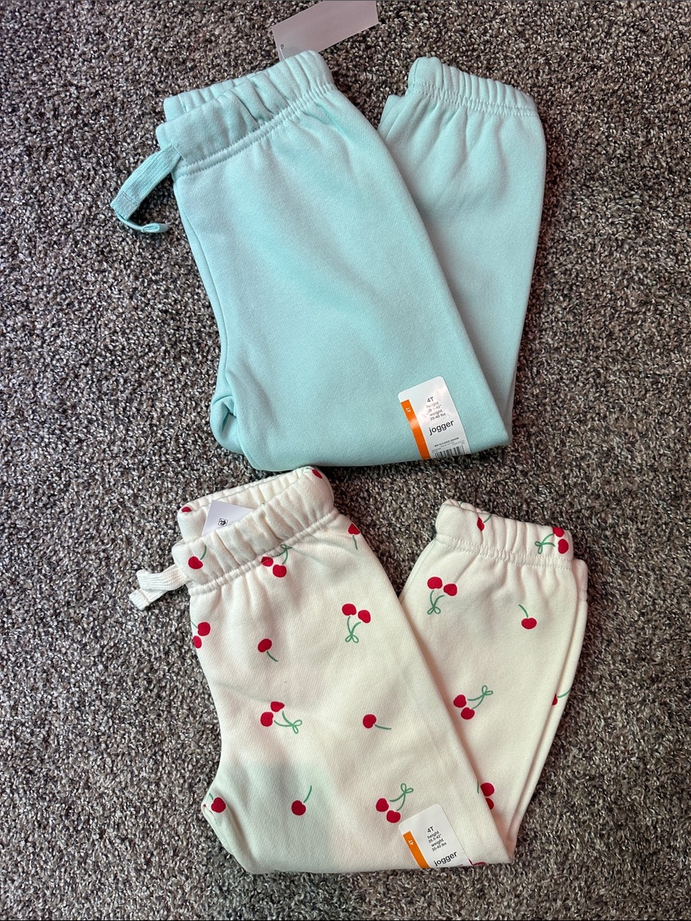 wonder nation Aqua Blue Joggers & Cream Cherry Print Joggers
